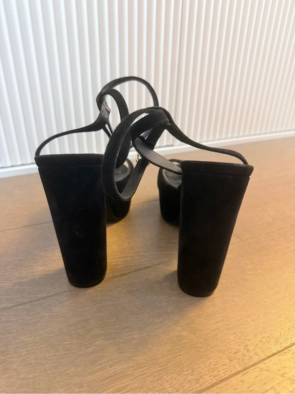 Stuart Weitzman Black Suede Platform Heels